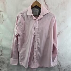Twillory Shirt Mens 16 Pink Button Up Long Sleeve Tailored Fit Performance Cuffs